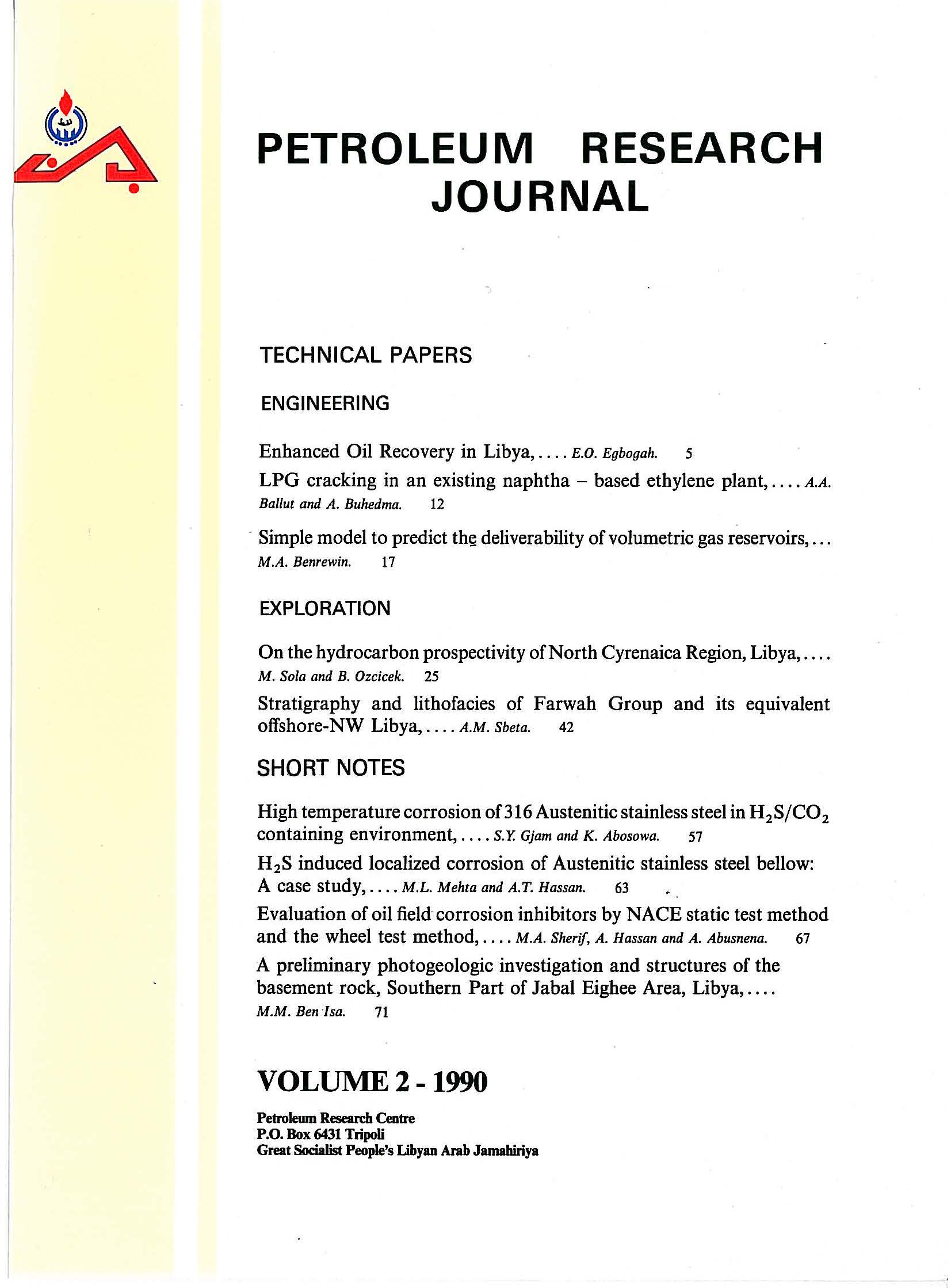 Petroleum Research Journal Volume 02